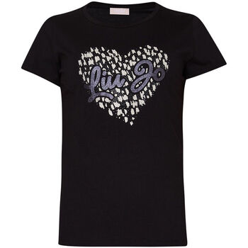 Vêtements Femme Moyen : 3 à 5cm Liu Jo T-shirt avec cœur et strass Rose