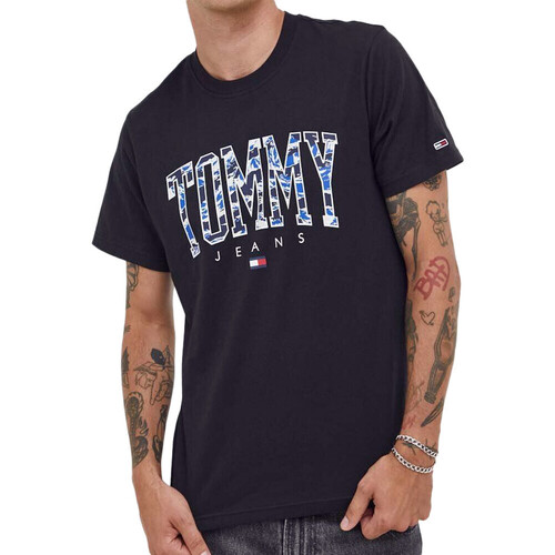 Vêtements Cotton T-shirts manches courtes Tommy Hilfiger DM0DM17726 Noir