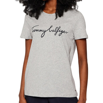 Vêtements Femme T-shirts manches courtes Tommy Pull Hilfiger WW0WW24967 Gris