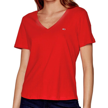Vêtements Femme T-shirts manches courtes Tommy Hilfiger DW0DW14617 Rouge