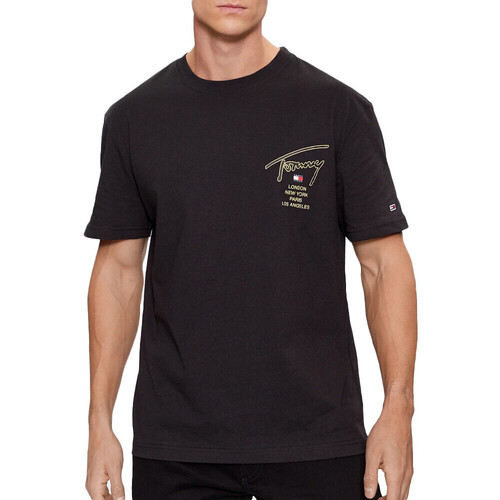 Vêtements Cotton T-shirts manches courtes Tommy Hilfiger DM0DM17729 Noir