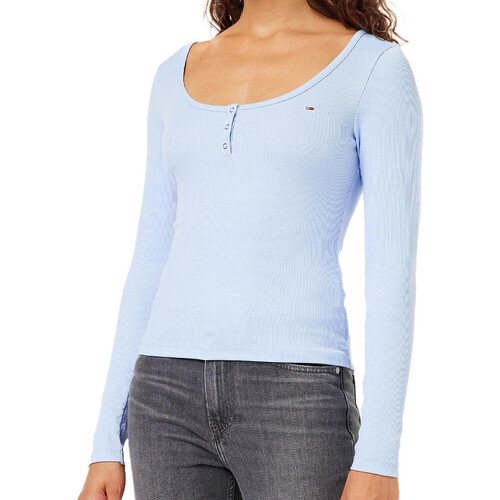 Vêtements Femme T-shirts manches longues Tommy Hilfiger DW0DW17540 Bleu