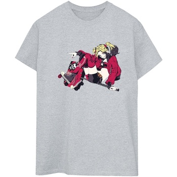 Vêtements Femme T-shirts manches longues Dc Comics Harley Quinn Rollerskates Gris