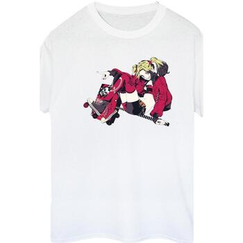 Vêtements Femme T-shirts manches longues Dc Comics Harley Quinn Rollerskates Blanc