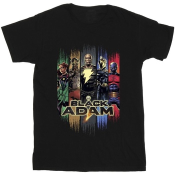 Vêtements Homme T-shirts manches longues Dc Comics Black Adam JSA Complete Group Noir