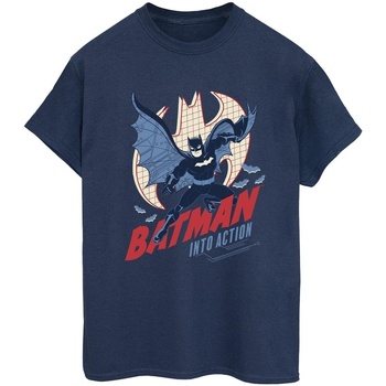 Vêtements Femme T-shirts manches longues Dc Comics Batman Into Action Bleu