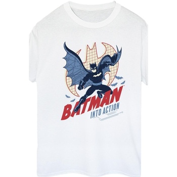 Vêtements Femme T-shirts manches longues Dc Comics Batman Into Action Blanc