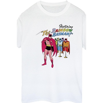 Vêtements Femme T-shirts manches longues Dc Comics Batman Comic Cover Rainbow Batman Blanc