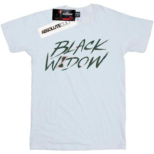 Vêtements Homme T-shirts manches longues Marvel Black Widow Movie Alt Logo Blanc