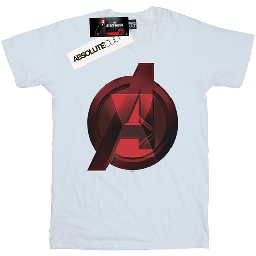 Vêtements CALM T-shirts Padded manches longues Marvel Black Widow Movie Avengers Logo Blanc