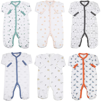 Vêtements Enfant Pyjamas / Chemises de nuit Trois Kilos Sept Lot de 6 pyjamas naissance mixte Blanc
