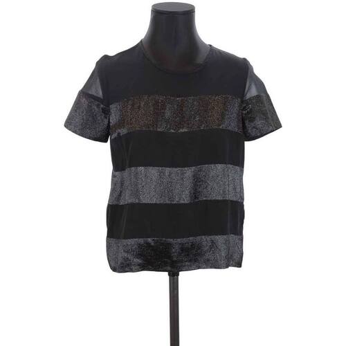 Vêtements Femme Débardeurs / T-shirts sans manche Sandro T-shirt en soie Noir