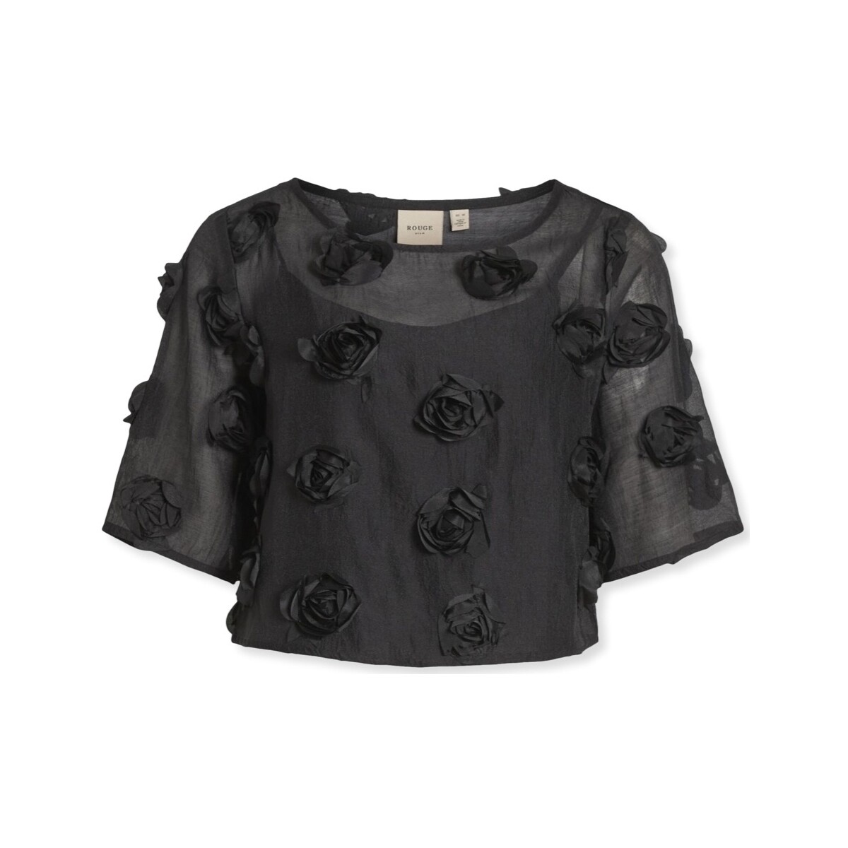 Vêtements Femme Tops / Blouses Vila Top Flory S/S - Meteorite Noir