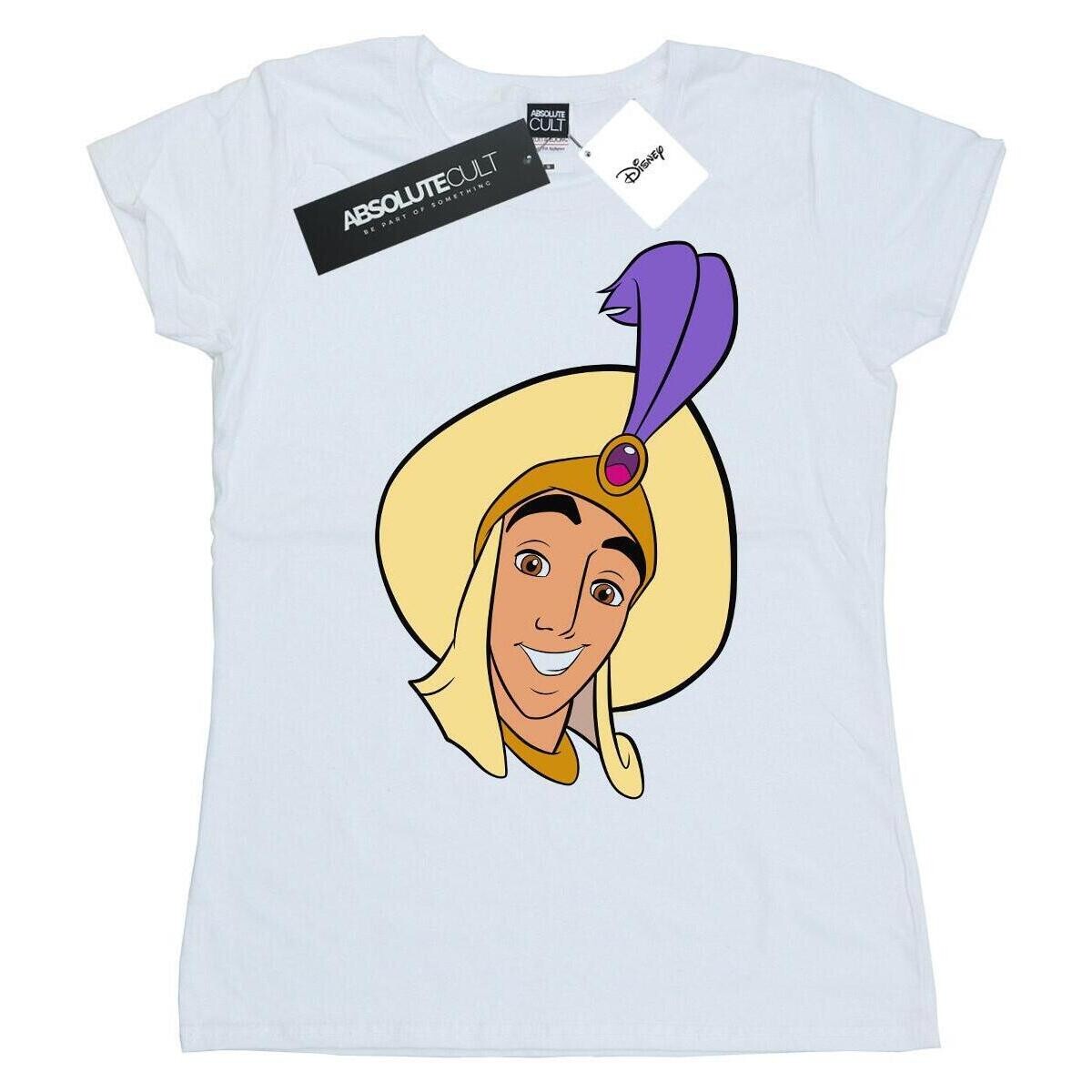 Vêtements Femme T-shirts manches longues Disney Aladdin Prince Ali Face Blanc