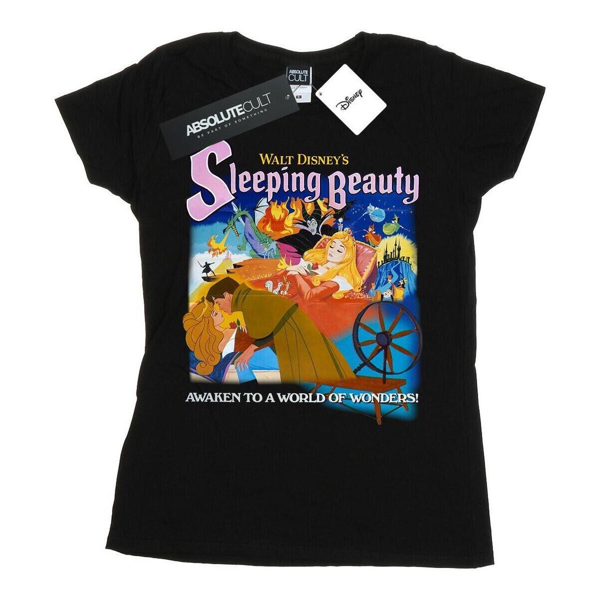 Vêtements Femme T-shirts manches longues Disney Sleeping Beauty Collage Poster Noir