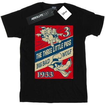 Vêtements Femme T-shirts manches longues Disney Three Little Pigs And The Big Bad Wolf Noir