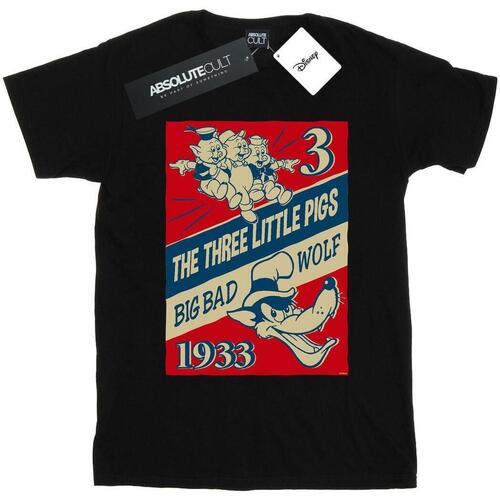 Vêtements Femme T-shirts manches longues Disney Three Little Pigs And The Big Bad Wolf Noir