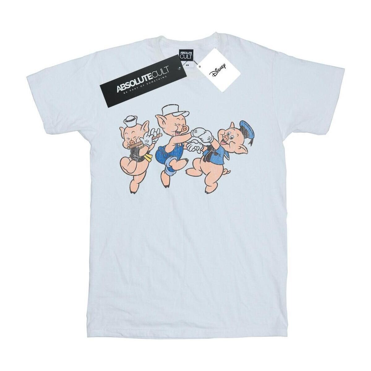 Vêtements Femme T-shirts manches longues Disney Three Little Pigs Having Fun Blanc