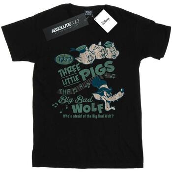 Vêtements Femme T-shirts manches longues Disney Three Little Pigs Who's Afraid Of The Big Bad Wolf Noir