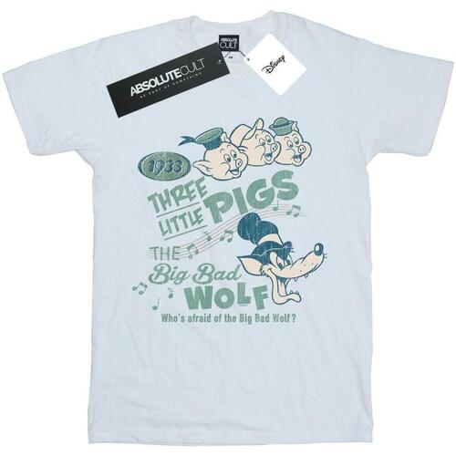 Vêtements Femme T-shirts manches longues Disney Three Little Pigs Who's Afraid Of The Big Bad Wolf Blanc
