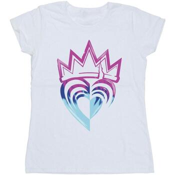 Vêtements Femme T-shirts manches longues Disney Descendants Pink Crown Blanc