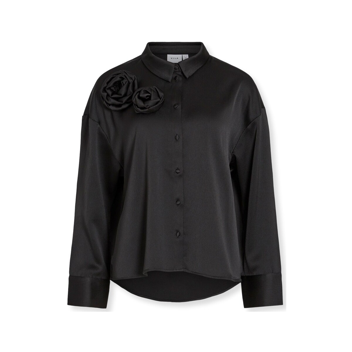 Vêtements Femme Tops / Blouses Vila Medina Rose Shirt Hoodies L/S - Black Noir