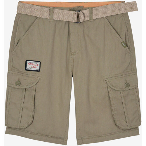 Vêtements Homme Shorts Denim / Bermudas Oxbow Bermuda rayé ceinture intégrée ORPEK Vert