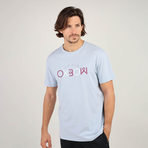 Vêtements Homme Rideaux / stores Oxbow Tee shirt manches courtes graphique TEIKI Bleu