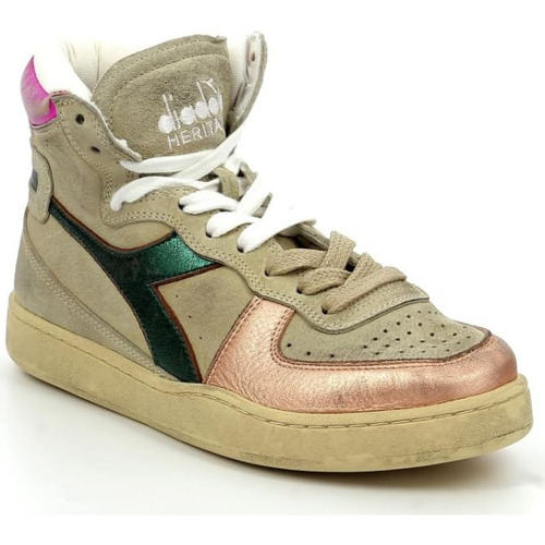 Chaussures Femme Baskets mode Diadora Mi Bak Metal Us, Sneakers Hautes, Beige
