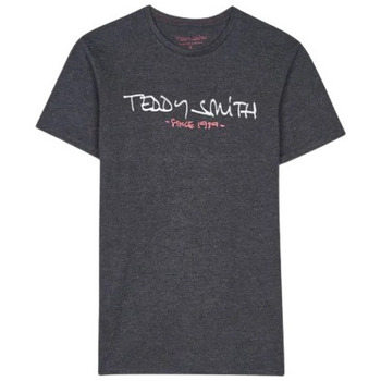 Vêtements Homme T-shirts & Polos Teddy Smith TSHIRT TICLASS BASIC - MELANGE BLACK/BLANC - L Noir