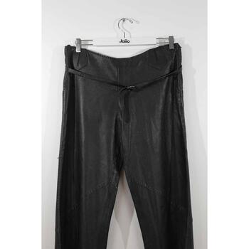 Hermès Paris Pantalon large en cuir Noir