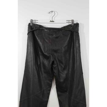 Hermès Paris Pantalon large en cuir Noir