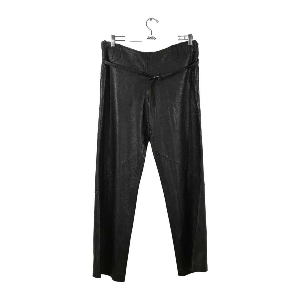 Vêtements Femme Pantalons Hermès Paris Pantalon large en cuir Noir