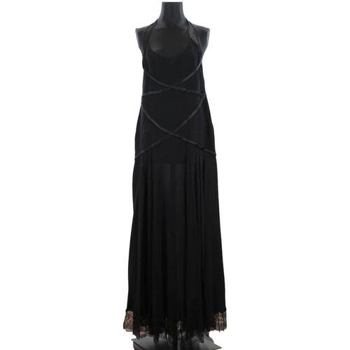 Vêtements Femme Robes Valentino VQ2B0C50 Robe en soie Noir