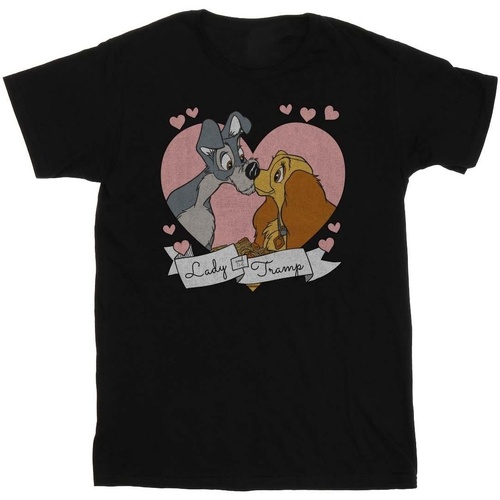 Vêtements Fille T-shirts manches longues Disney Lady And The Tramp Love Noir