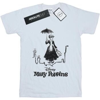 Vêtements Fille T-shirts manches longues Disney Mary Poppins Rooftop Landing Blanc