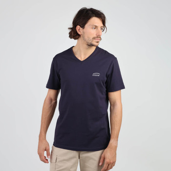Vêtements Homme T-shirts manches courtes Oxbow Tee shirt uni col V logo poitrine TIVEGA Bleu