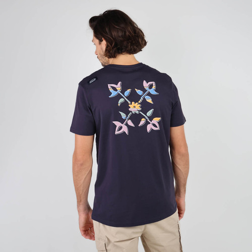Vêtements Homme Tee Shirt Imprimé Poitrine Oxbow Tee shirt manches courtes graphique TUMURAI Bleu