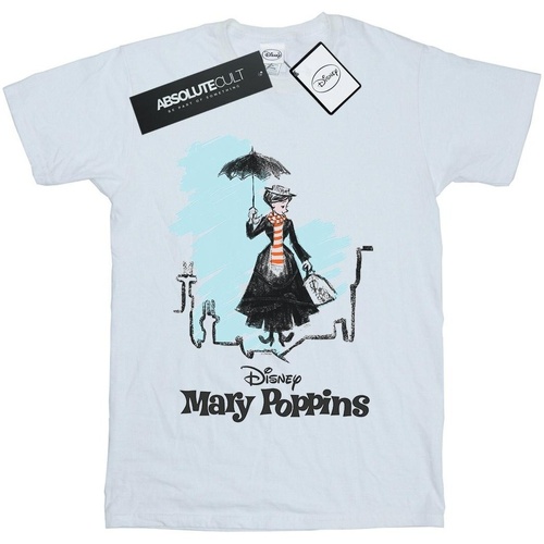 Vêtements Femme T-shirts manches longues Disney Mary Poppins Rooftop Landing Colour Blanc