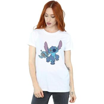 Vêtements Femme T-shirts manches longues Disney Lilo And Stitch Hypnotized Blanc