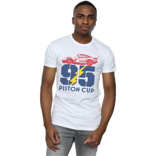 Vêtements Homme T-shirts manches longues Disney Cars Piston Cup 95 Blanc