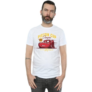 Vêtements Homme T-shirts manches longues Disney Cars Piston Cup Champion Blanc