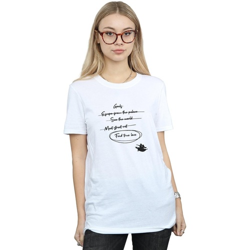 Vêtements Femme T-shirts manches longues Disney Aladdin Jasmine Goals Blanc