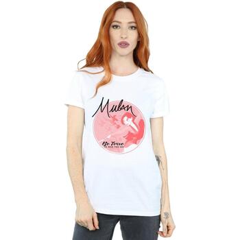 Vêtements Femme T-shirts manches longues Disney Mulan Be True Blanc