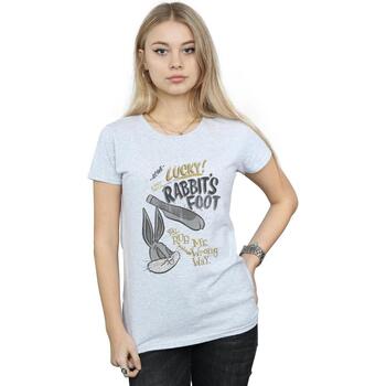 Vêtements Femme T-shirts manches longues Dessins Animés Bugs Bunny Rub Me The Wrong Way Gris