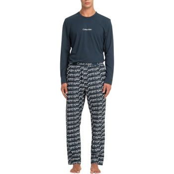 Vêtements Homme Pyjamas / Chemises de nuit Calvin Klein Jeans Pyjama long ferm?e Bleu