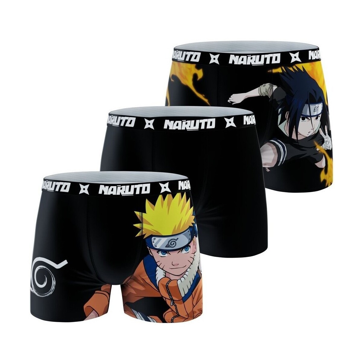 Sous-vêtements Garçon Boxers Naruto Lot de 3 Boxers garçon Noir
