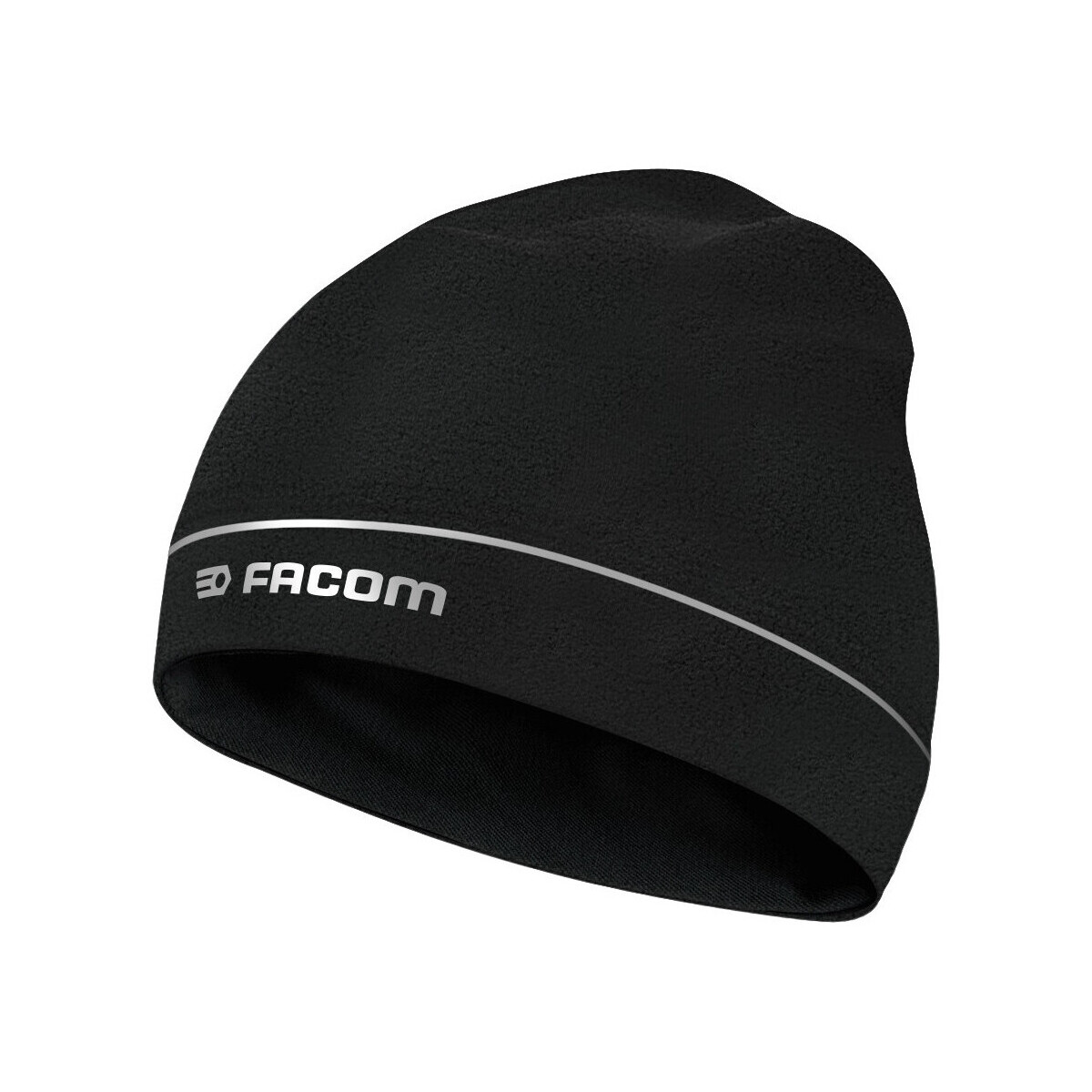Accessoires textile Bonnets Facom Bonnet fin polaire avec bandes réfléchissantes et logo Noir