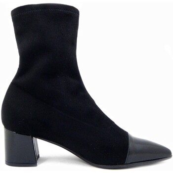 Chaussures Femme Boots Vernissage Femme Chaussures, Bottine, Tissu Extensible-20918 Noir
