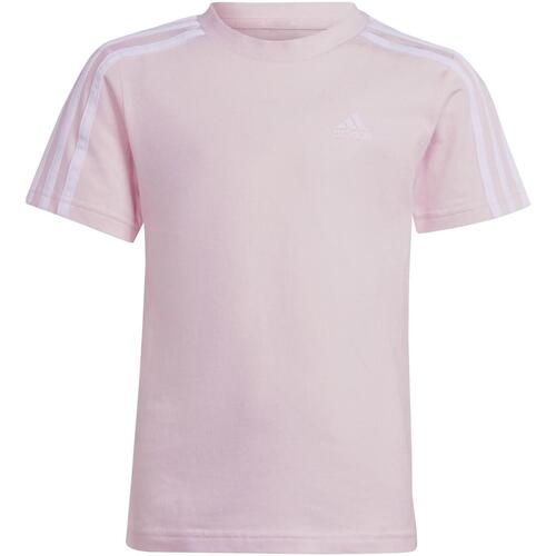 Vêtements Garçon T-shirts manches courtes adidas Originals Lk 3s co tee Rose